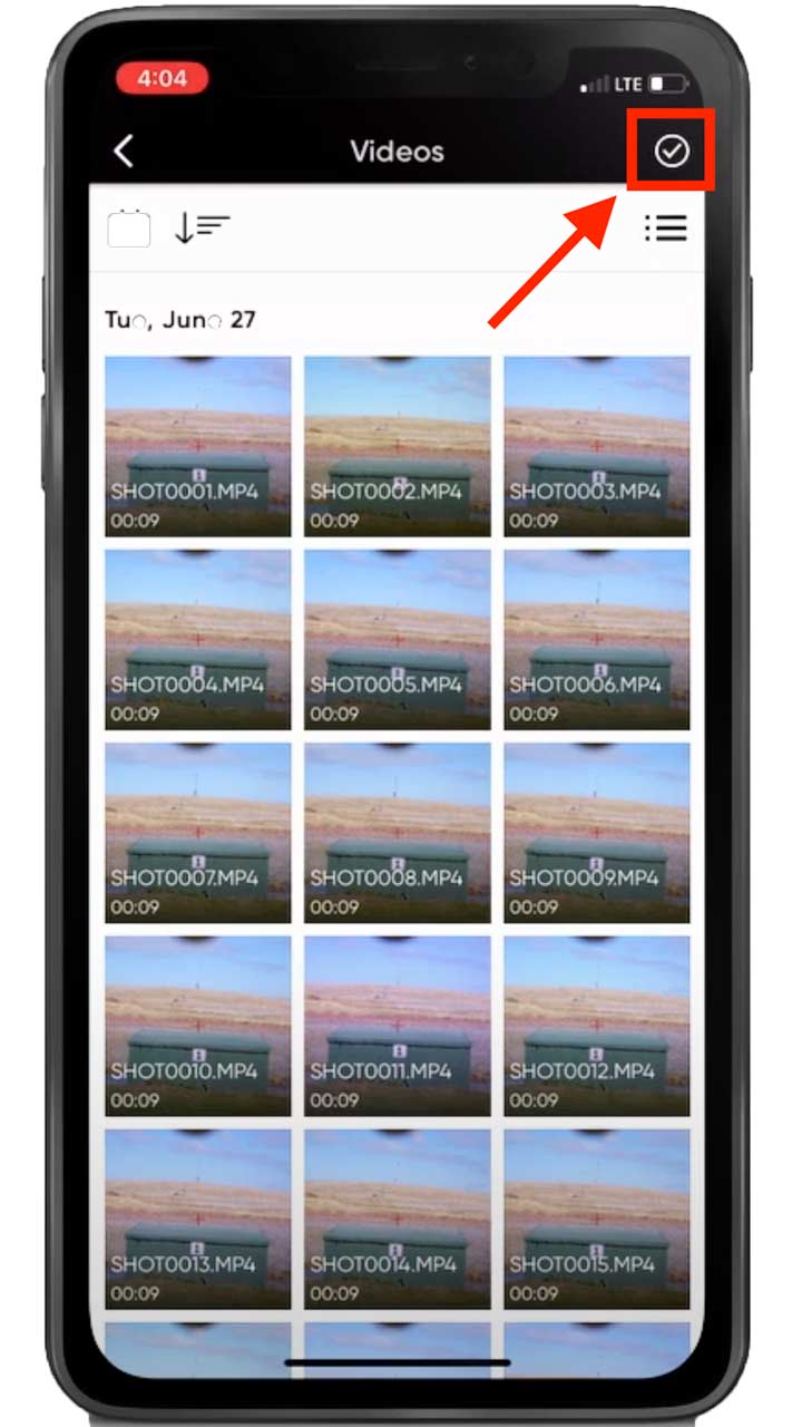Välj 5 videor i appen